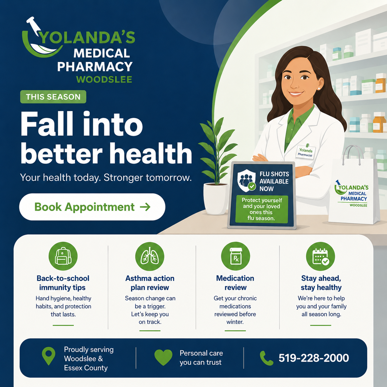 Fall into better health — flu shots, asthma reviews, medication reviews